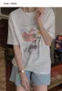 T-shirt da donna Gattino bambola di carta stampata T-shirt casual estive da donna T-shirt a maniche corte larghe in cotone bianco T-shirt basic femminileDonna