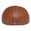 Retro Octagonal Leather Hat Autumn Men Beret Elegant Fashion Cap Snapback Caps For Men Women J220722