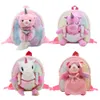 Kawaii büyük gözler tek boynuzlu at sırt çantası ile saç topu yumuşak peluş anaokulu okul çantaları çocuklar kızlar kitap çantası kabarık anmial backpack95974