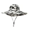 Camouflage Fisherman Hat Party Supplies Camouflages Caps Sport leaf Jungle Military Cap Fishing Hats Sun Screen Gauze Cowboy JLE13788