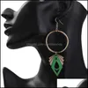 Ciondola Orecchini Lampadario Gioielli Orecchino Stampa Geometrica Colorf Eardrop Afro Legno Moda Legno Cerchio Dichiarazione Per Donna Lady Drop D