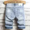 Patchs Designer Ripped Denim Shorts Hombre Summer Hip Hop Short Jeans Hommes Straight Denim Shorts Patch Pant Hommes Jeans Shorts