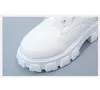 2022 modne masywne buty białe zasznurowane kostki dla kobiet jesień okrągłe Toe bojowe czarne buty damskie na platformie
