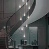 Pendelleuchten Loft-Beleuchtung Luxus moderner minimalistischer Stil Kristalltreppe LED-Kronleuchter Villa Wohnzimmer Esszimmer El Counter DeckeP