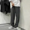 Hybskr verão gelo seda calças masculinas moda cor sólida masculino terno calças estilo coreano hip hop marca cintura elástica calças dos homens 220521