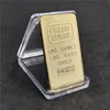 10 st icke -magnetiska kredit Suisse 1oz Real Gold Plated Bullion Bar Swiss Souvenir Ingot Coin med olika lasernummer 50 x 28 M2936