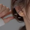 echt 925 zilveren oorring vrouwelijke accessoires dubbelzijdig mat kralen handgemaakte accessoire Koreaanse vrouw oorbellen sieraden productie groothandel