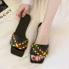 Slippers 2022 Women Braided Beach Candy Colors Charm Summer Opentoe Flat Large Size 42 Vacation Casual Shoes 220518