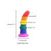 Nxy Anal Toys Rainbow Silicone Dildos Plug Realistic Suction Cup Sex for Women Lesbian Masturbators Penis Tools 220510