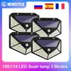 Led Solar Lamp Outdoor Waterproof Solar Energy Floodlights Pir Motion Sensor Street Light For Garden Decoration Modes J220531