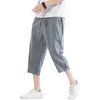 Мужчины китайский стиль Harem Jogger Pants 2022 Мужчины Легкие ретро-уличные шорты пляж Летние мужские повседневные теленки-Ленгты брюки L220706