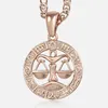 Naszyjniki wisiorek Waga Zodiak Naszyjnik dla kobiet mężczyzn 585 Rose Gold Fashion Personal Birthday Prezenty GP279 Pendant