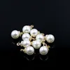 Other 10 12 14mm Acrylic Imitation Pearl Beige Round Beads With Button For DIY Craft Jewelry Making Earing Supplies AccessoriesOther Edwi22