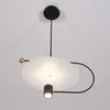 Lâmpadas pendentes modernas minimalistas de ferro preto tinta acrílica lâmpada nórdica sala de estar decoração de quarto LED LUDE