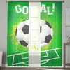 Zasłony zasłony piłkarski projekt piłki nożnej Zielony tiulowe zasłony okienne do salonu Sypialnia nowoczesna organza drapescurta