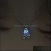 МОССОВЫЕ Ожерелья подвески модные ювелирные украшения в темном Skl Полый светящийся пиратский флаг
