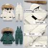 Pojkevinter set varma barn ner kappa päls krage flicka parka dräkt tjockare snöar baby jumpsuit pojkar kappa kläder 1-4y j220718