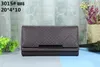 Luxe Designer Europese Heren Dames Lederen Portemonnee Kaarthouders Tassen Raster Embossing Lychee Patroon Heren Hasp Creditcards Portemonnee Portefeuilles Messenger 3015