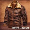 Mens Jacket Winter Suede Leather Jacket Men Velvet Super Warm Coat Outwear Fur Lined Vintage Motorcycle Jacket Plus Size 4XL 201127