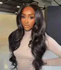 30 32 Inch Hd Transparent Lace Frontal Wig Body Wave Mongolian PrePlucked 13x4 Front Human Hair Natural Yarra 220609