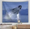 Natuur 3d grote muur Tapijt Animal Whale Sea Blue Sky Landschap Wandhangend deken Woonkamer Decoratie Muur Decor Slaapkamer J220804