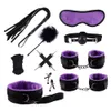 Bondage Pluche Handboeien sexy Producten Voor Volwassenen Games BDSM Beperking Enkelboeien Tepelklemmen Touw PU Zweep Zwart 10 stks Set