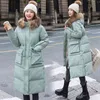 Qingwen Winter Women Clothing Casual Down Gededed Jacket Women 2022 Losse zelfverdeling Midden-lengte plus size vrouwelijke jas L220725