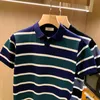 Erkek Polos Top Grade Yaz Moda Çizgili Örme Sökümler Kısa Kollu Tees Üstler Erkekler Gömlek Gündelik Kapalı Dönüş Yakası C49men'in Men'sm