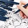 Impermeabile Art Sketch fumetti Micron Art Marker Pen Pigment Liner a base d'acqua per il disegno Scrittura a mano Cancelleria per ufficio scolastico 201116
