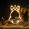 Stringhe Albero di Natale Starry Fairy Light String LED Campane Pupazzo di neve Decorazione per finestre Lampada a ventosa Luci sospese per vacanze a casaLED