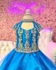 High Collar Girl Pageant Dress 2022 Ballgown Crystals Organza little Kid Birthday Formal Party Gown Toddler Teens Preteen Floor-Length Little Miss Orange Keyholes