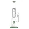 Jade Green Cric Percolator Bong -14.3 인치, 마우스 피스 물 담뱃대 유리 봉