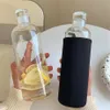 Taza de jugo de la botella de la bebida de la fruta delgada 500 ml / 17 oz 750ml / 25 oz Marca de tiempo con el sello de silicona Tapa de la tapa de neopreno opcional Copa de leche de múltiples colores