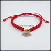 Charm Armbanden Sieraden Handgemaakte Gevlochten China Rode Draad Oog Palm Kraal Bescherming Gezondheid Geluk Geluk Bi Dhwk6