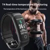 EFFEOKKI T4 Wearfit 2,0 Smartwatch Echtzeit Temperatur Fitness Tracker Blutdruck Smart Armband Montre Connecte Femme 220401