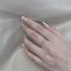 Grazioso vero anello in argento sterling 925 con scatola cerchio 5A Cubic Zirconia Diamond Wedding Rings Gioielli di fidanzamento per le donne Regalo di San Valentino Anelli per feste Taglia 5-9