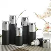 Frosted Black Glass Bottle Jars Cosmetic Face Cream Container Skin Care Lotion Spray Bottles 20ml 30ml 40ml 50ml 60ml 80ml 100ml282P