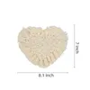 Knitting Tassel Coffee Cup Pad Heart-shaped Anti-scald Tableware Mat Kitchen Dining Table Antifouling Decoration Cups Pads BH6524 WLY