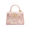women's Fashion bag New high-grade texture lace print niche designer woman handbag light luxury cross shoulder bag