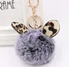 8CM Fluffy Fur Pom ears Keychain Soft Faux Fur-like Ball Car Keyring Key Holder Women Bag Pendant Jewelry 14 colors