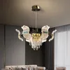 Candeliers modernos de lustre de teto de luxo iluminação de cristal led cobre sala de estar decoração de auditório villa