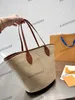 Bolsa de ombro de palha de verão Raffia Beach Handbag Cartlelet com bolsa de compras 2pc 2pc