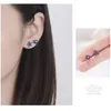 Stud Utimtree Cute Cat Earrings Silver 925 Sterling sieraden Creative Ful Drop Glaze For Women Girls Party Bijouxstud Mill228860475