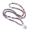 Collane con ciondolo Matte Ocean Stone con Ganesha 108 Stretch Mala Collana o bracciale Healing Spiritual Yoga Jewelry DropPendant