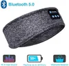 Hot Wireless Music Earphones Bluetooth Sleeping Headphones Sports Headband Thin Soft Elastic Comfortable Eye Mask for Side Sleeper