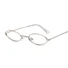 نظارات مستديرة خمر إطار النساء المعادن الصغيرة شكل بيضاوي العين نظيفة واضحة النظارات البصرية