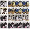 Mi08 Vintage Heren 16 Pat LaFontaine 11 Gilbert Perreault Hockey Jerseys 39 Dominic Hasek 26 THOMAS Vanek 9 Derek Roy 30 RYAN MILLER Retro Zwart Wit Marineblauw Donker Jers