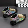 2022 Luxury Men High Tops Black Graffit Platform Flats Shoes Skateboard Man Trending Leisure Sneakers Zapatillas Hombre