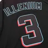 Xflsp dj illenium jersey cantor 3 # branco preto todas as versões de moda costuradas edição de diamante homens mulheres juventude jerseys rápido transporte rápido