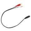 Evrensel 3.5mm Jack Stereo Dişi To 2 RCA Erkek Fiş Adaptör Kulağı Y Ses Kablosu Kablosu